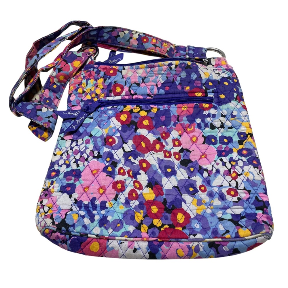 Vera Bradley Impressionista Shoulder Hipster Triple Zip Cross Body Quilted Cotto